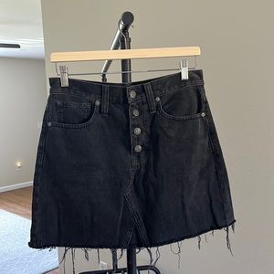 Madewell Rigid Denim A-Line Mini Skirt- Lunar Wash